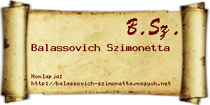 Balassovich Szimonetta névjegykártya